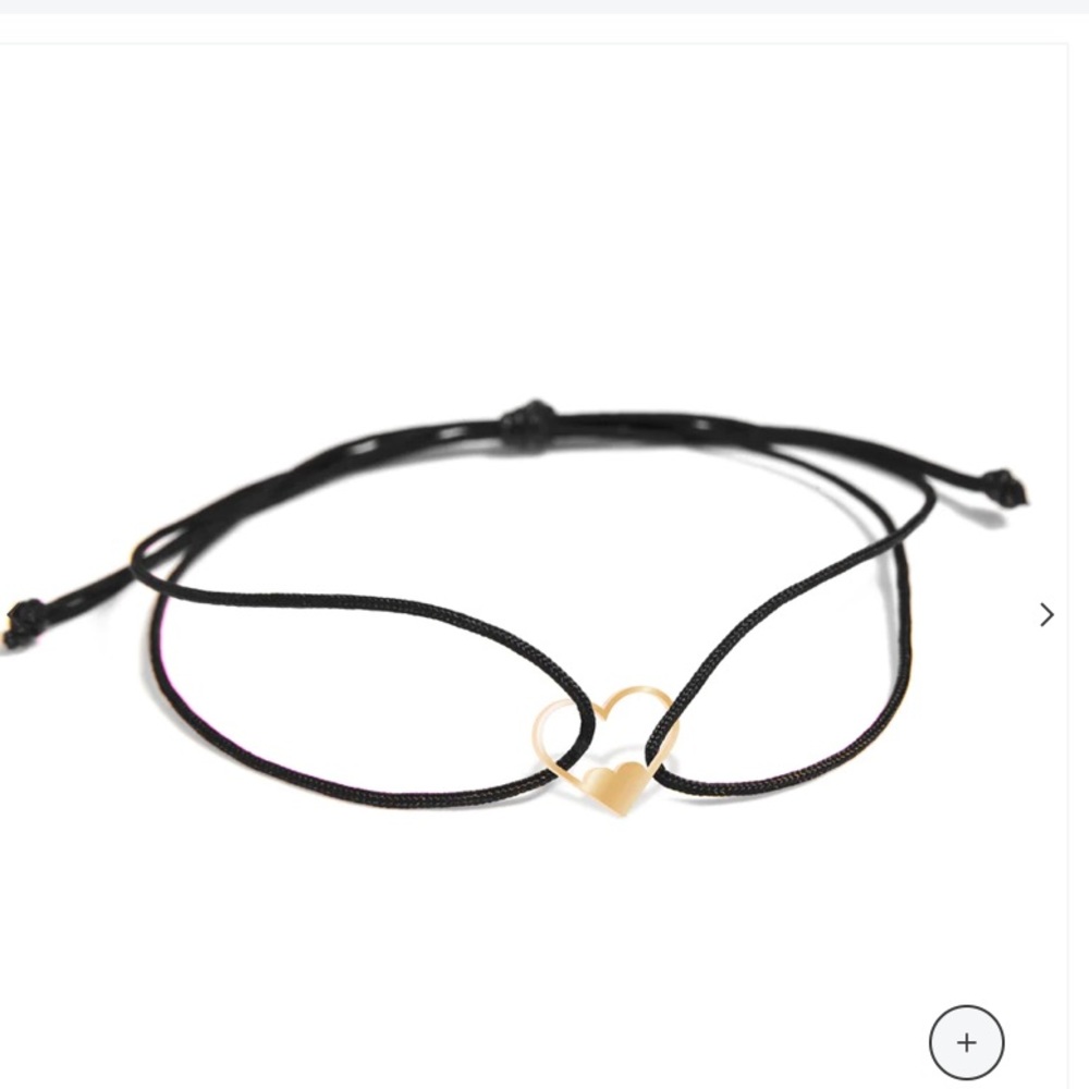 New & Unworn K-Kane Your Heart in My Heart Chain Letter Bracelet in black